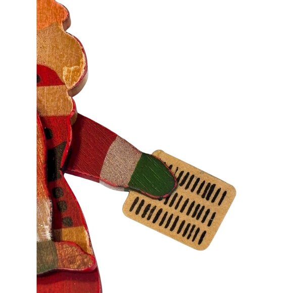 Vintage Hand-Painted Wooden Santa Claus Ornament moveable arms - Picture 3 of 7